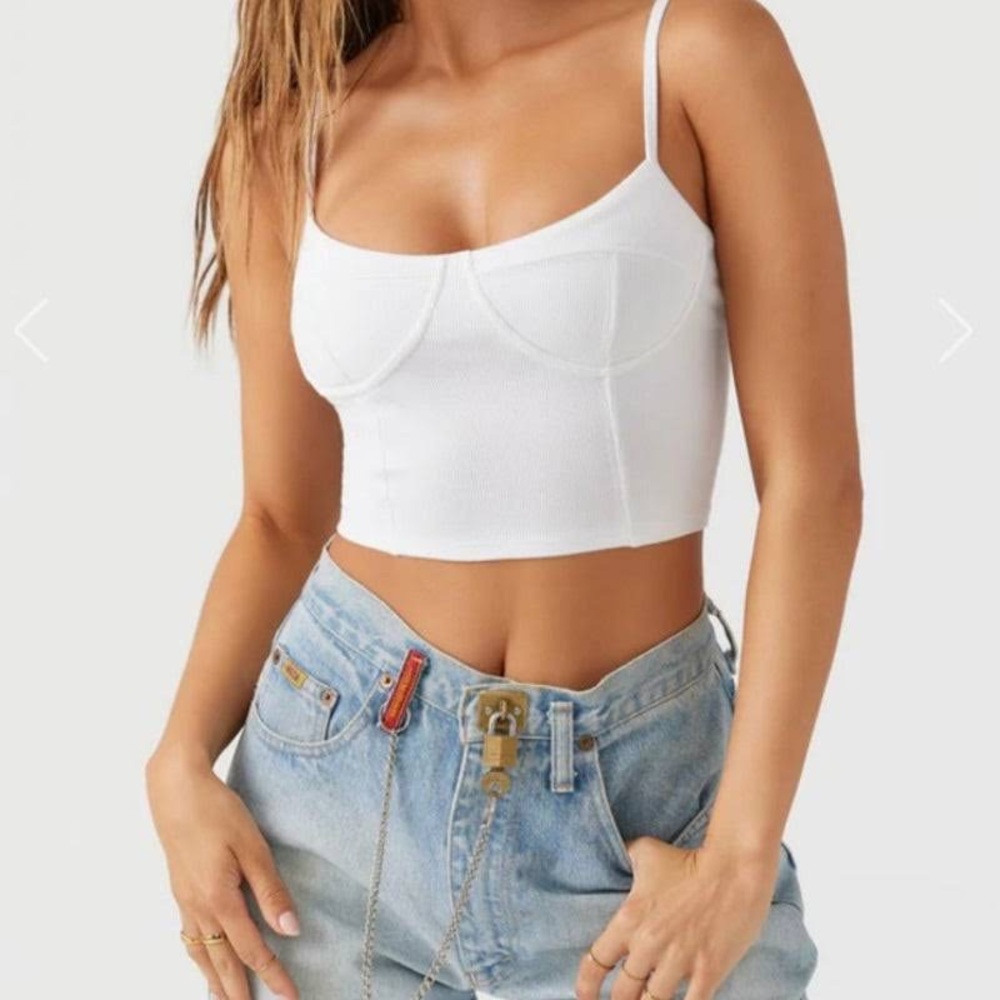 Joah brown white bustier cami